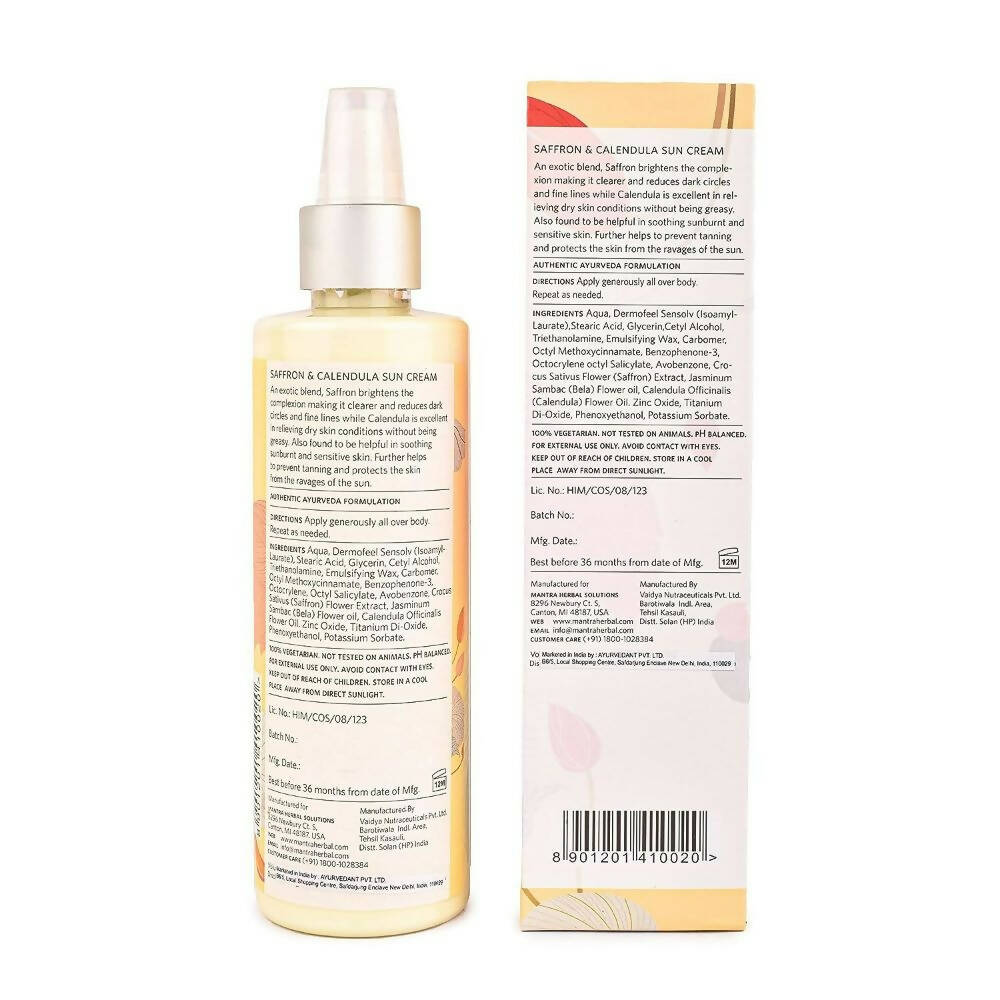 Mantra Herbal Saffron and Calendula Sun Cream - Distacart