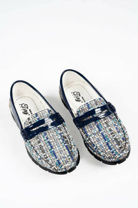 Thumbnail for Tiny Bugs Boys Printed Slip Ons Loafers - Blue - Distacart
