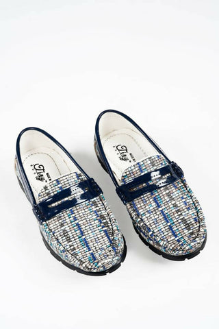 Tiny Bugs Boys Printed Slip Ons Loafers - Blue - Distacart