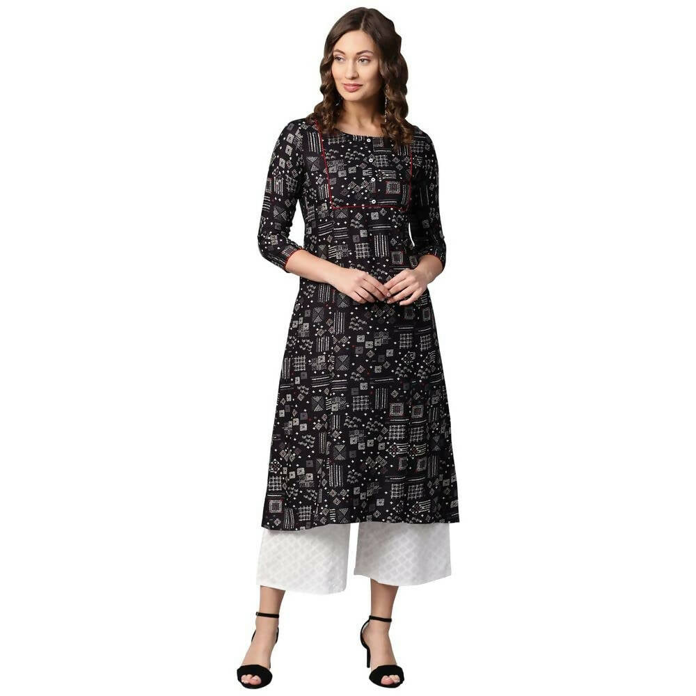 Anubhutee Women's Rayon Black Kurta Set - Distacart