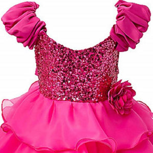 Asmaani Baby Girl's Pink Color Satin Knee Length Frock (AS-dress_22084 ) - Distacart