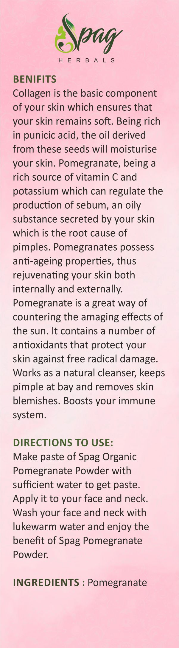Spag Herbals Premium Pomegranate Powder - Distacart