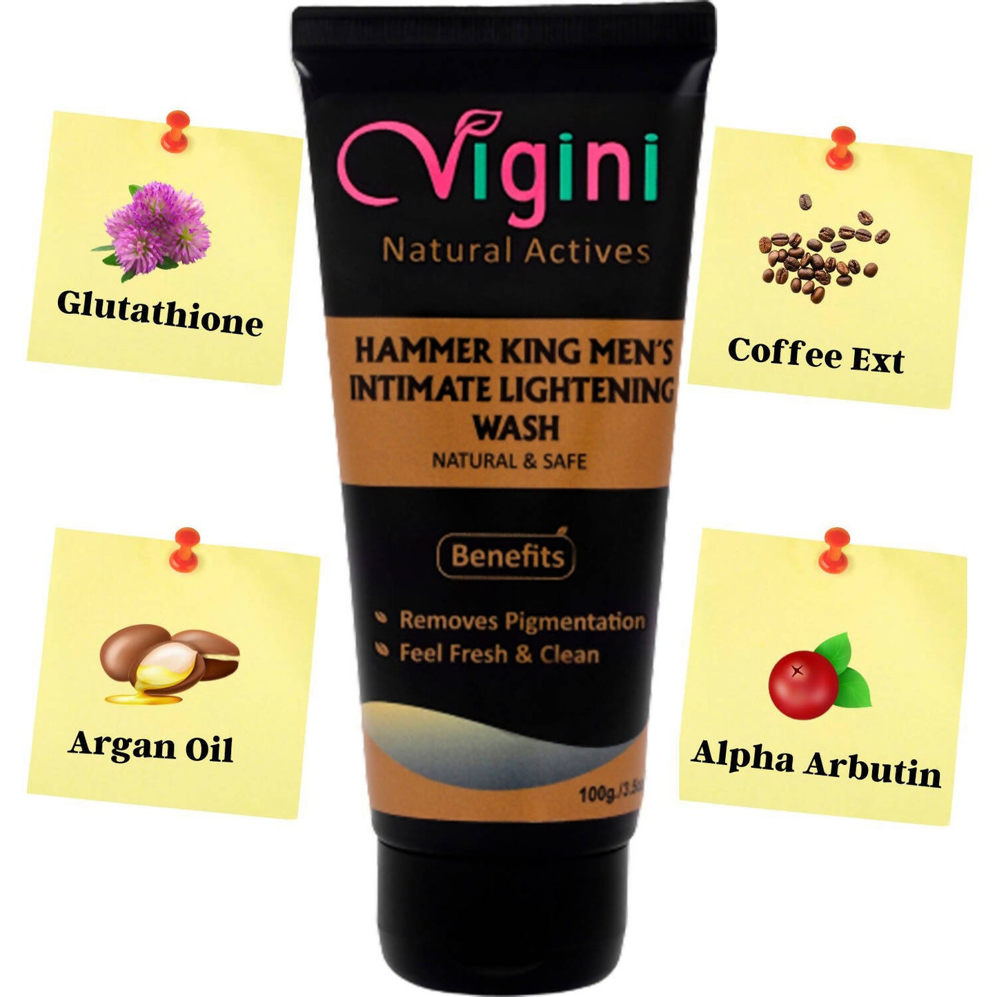 Vigini Natural Hammer King Men's Intimate Lightening Wash for Men - Distacart