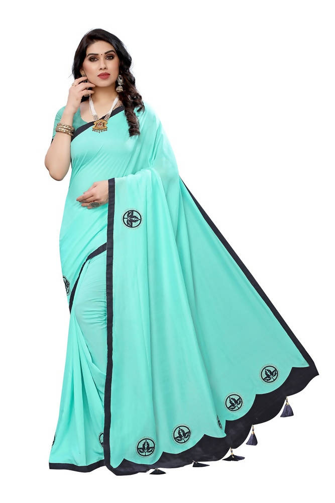 Vamika Designer Rama Green Dola Silk Saree