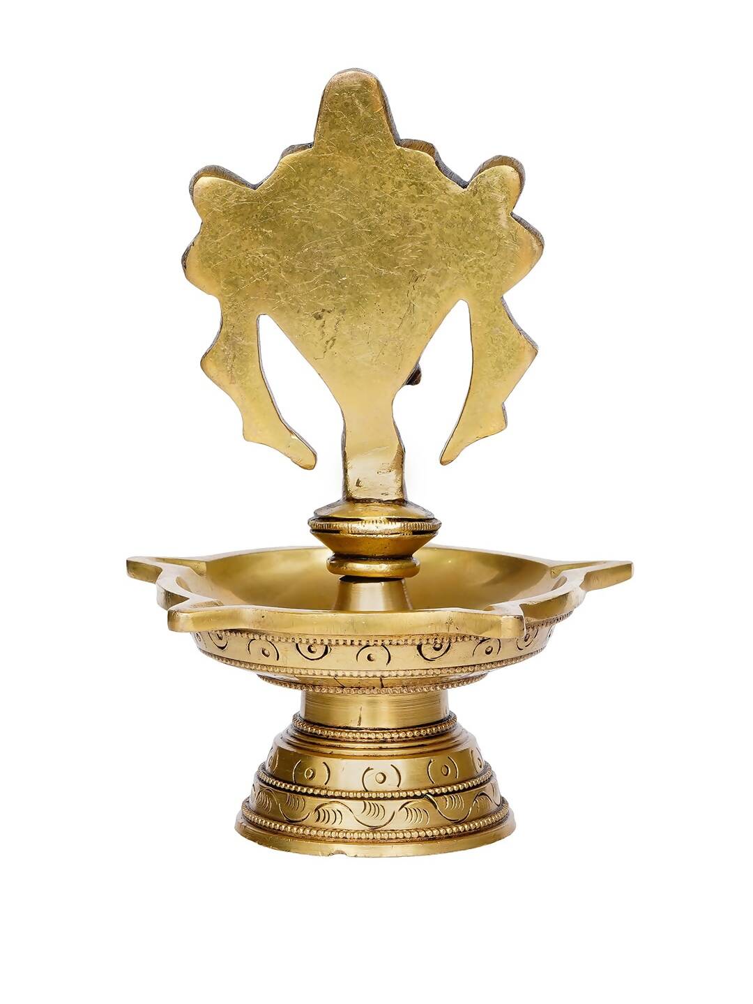 eCraftIndia Gold-Toned Shankha Handcrafted Diya with 5 wicks - Distacart