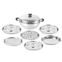 Thumbnail for Cello Stainless Steel Induction Base Idli Cooker (Idly Maker) And Multi Kadhai With 6 Plates - Distacart