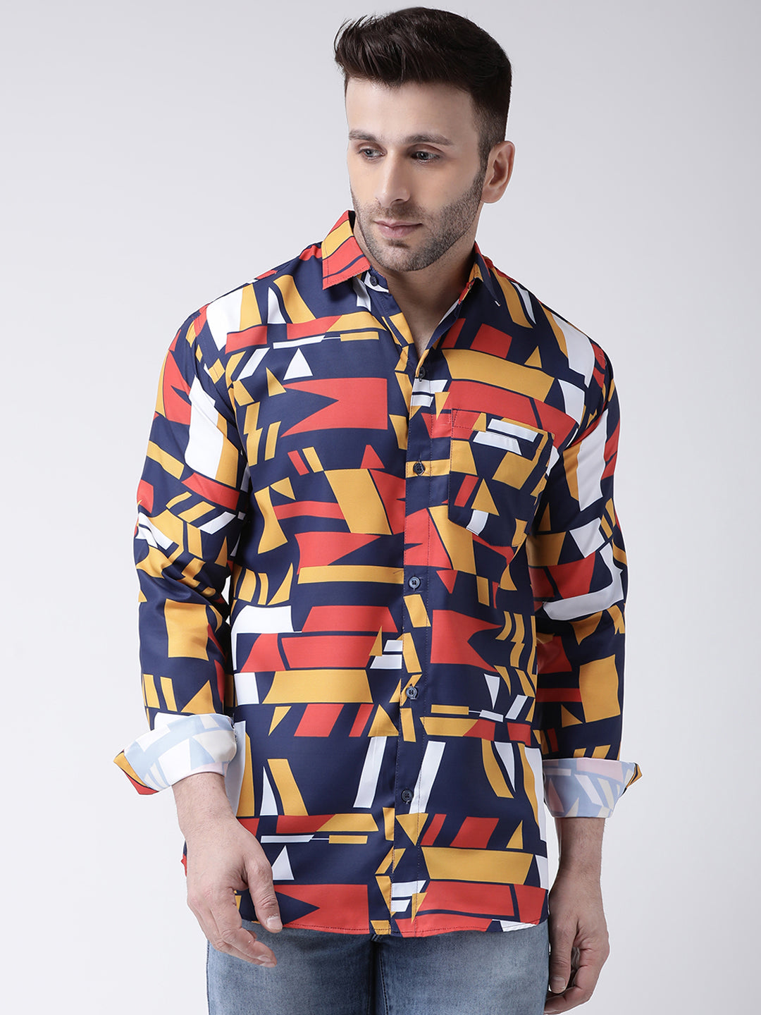 RIAG Multi color Men's Full Sleeves Printed Shirt - Distacart