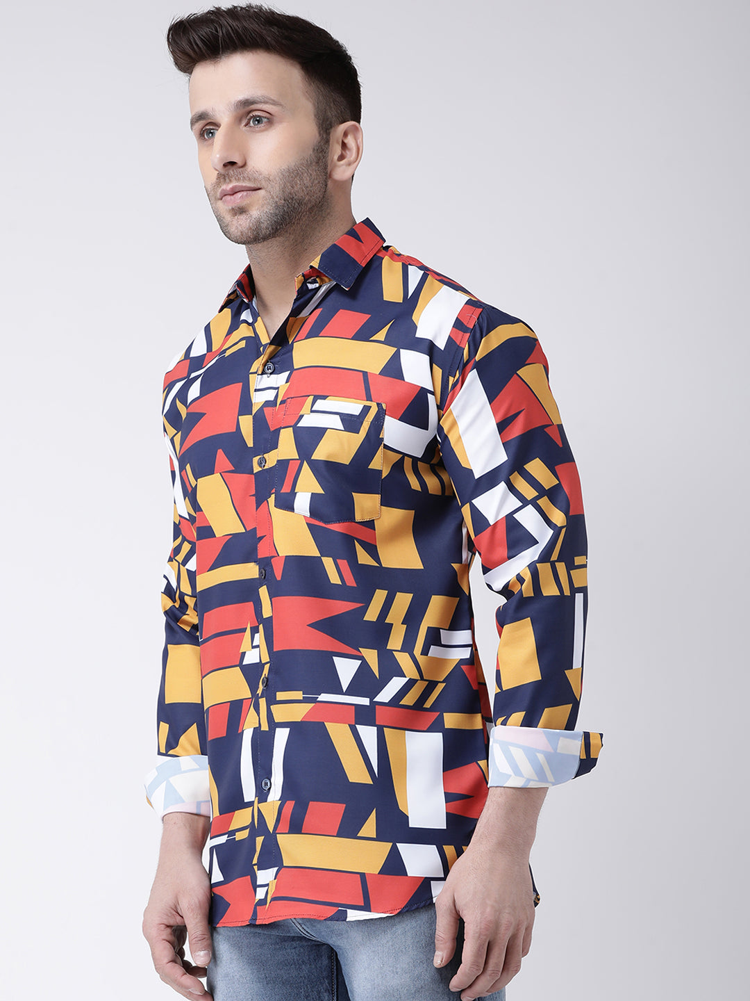 RIAG Multi color Men's Full Sleeves Printed Shirt - Distacart