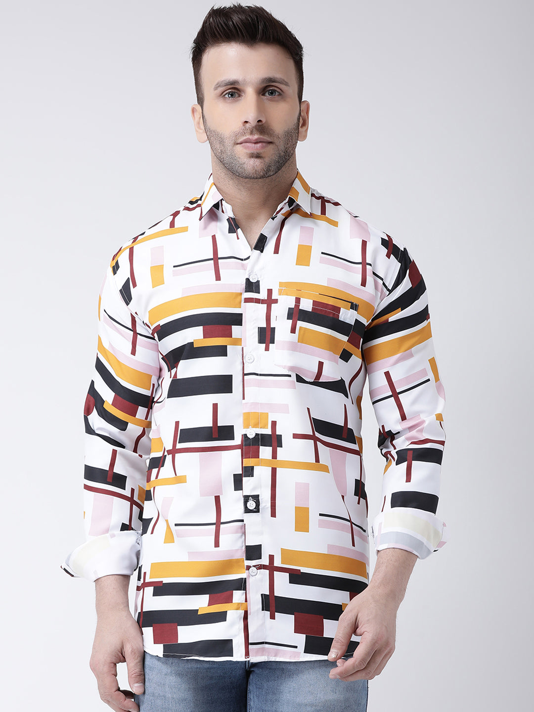 RIAG Multi color Men's Full Sleeves Printed Shirt - Distacart