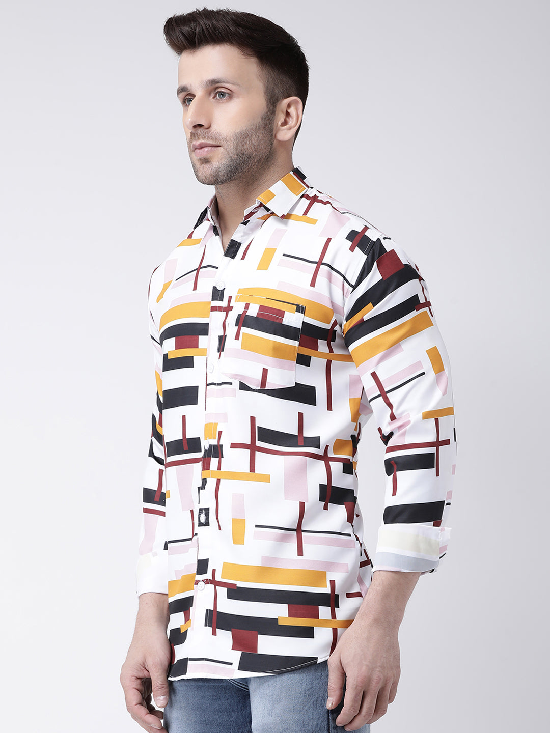 RIAG Multi color Men's Full Sleeves Printed Shirt - Distacart