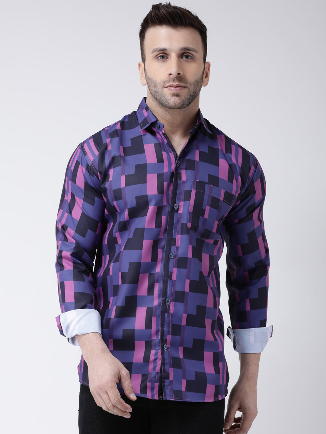 RIAG Multi color Men's Full Sleeves Printed Shirt - Distacart