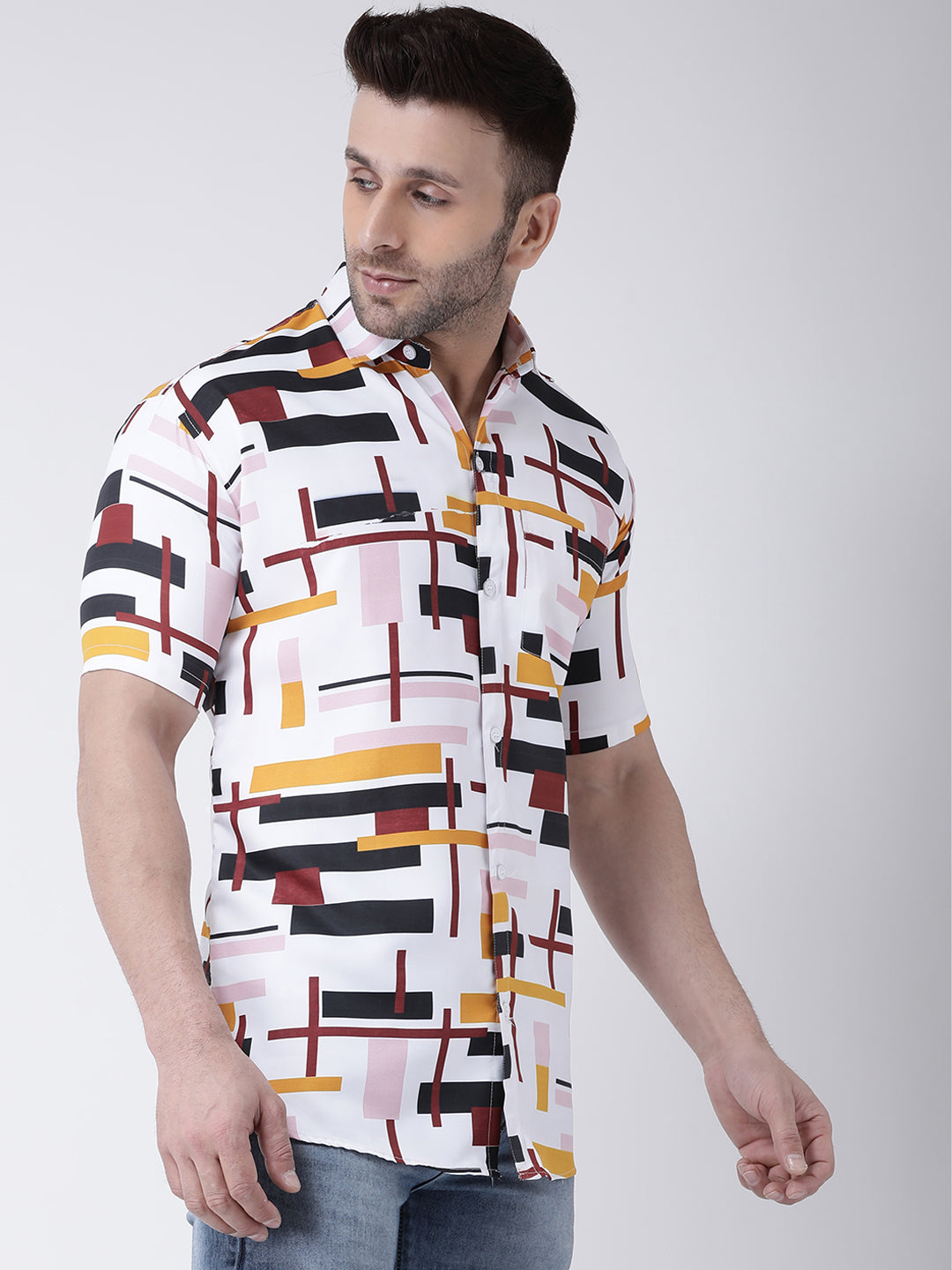 RIAG Multi color Men's Half Sleeves Printed Shirt - Distacart