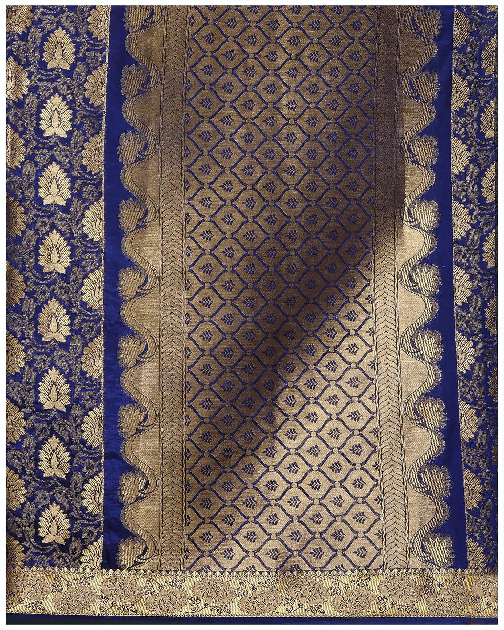 Mimosa Women's Kanchipuram Silk Navy Blue Saree - Distacart