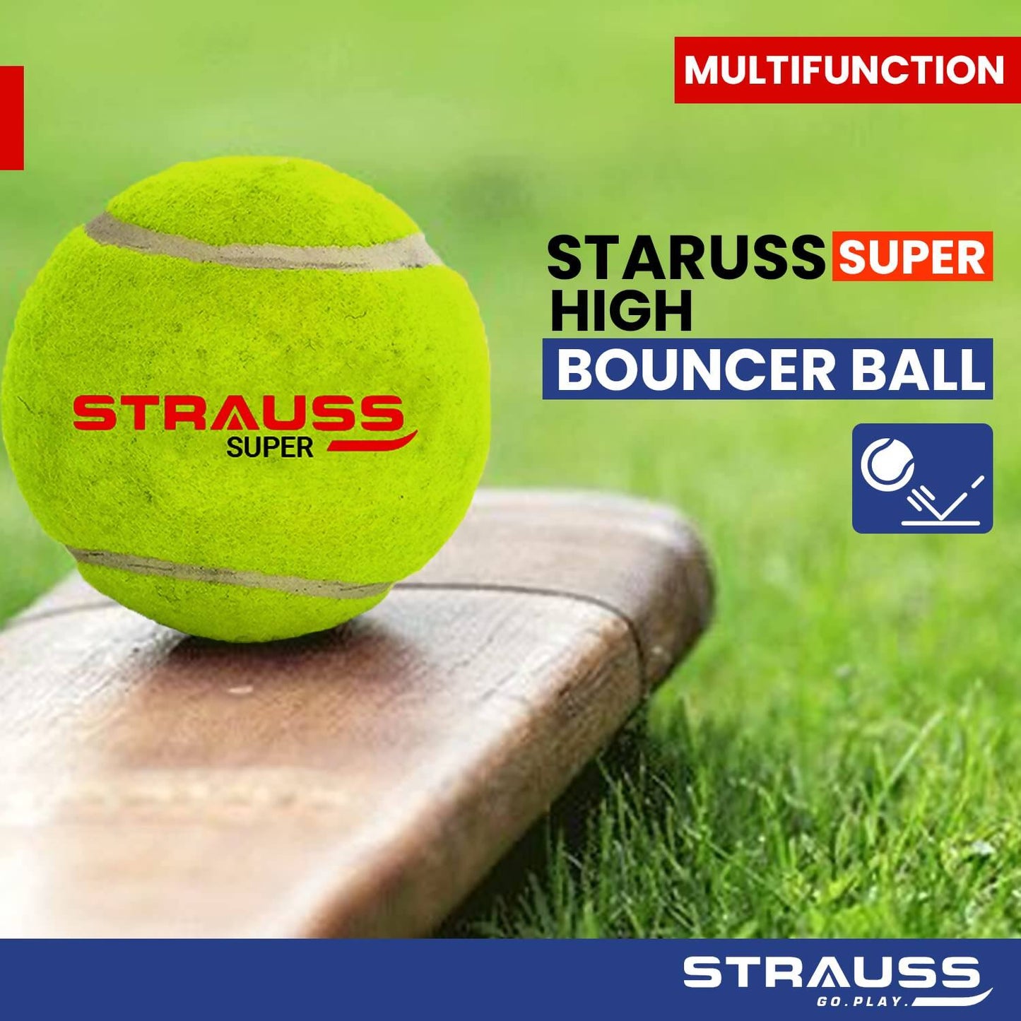 Strauss Cricket Tennis Balls - Yellow (Pack of 6) - Distacart