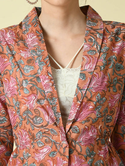 Myshka Women's Multi Cotton Printed jacket - Distacart