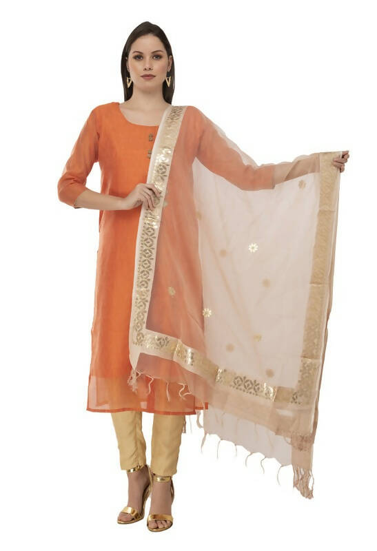 Mominos Fashion Moeza Orgenza Gotta Patti Light Golden Dupatta - Distacart