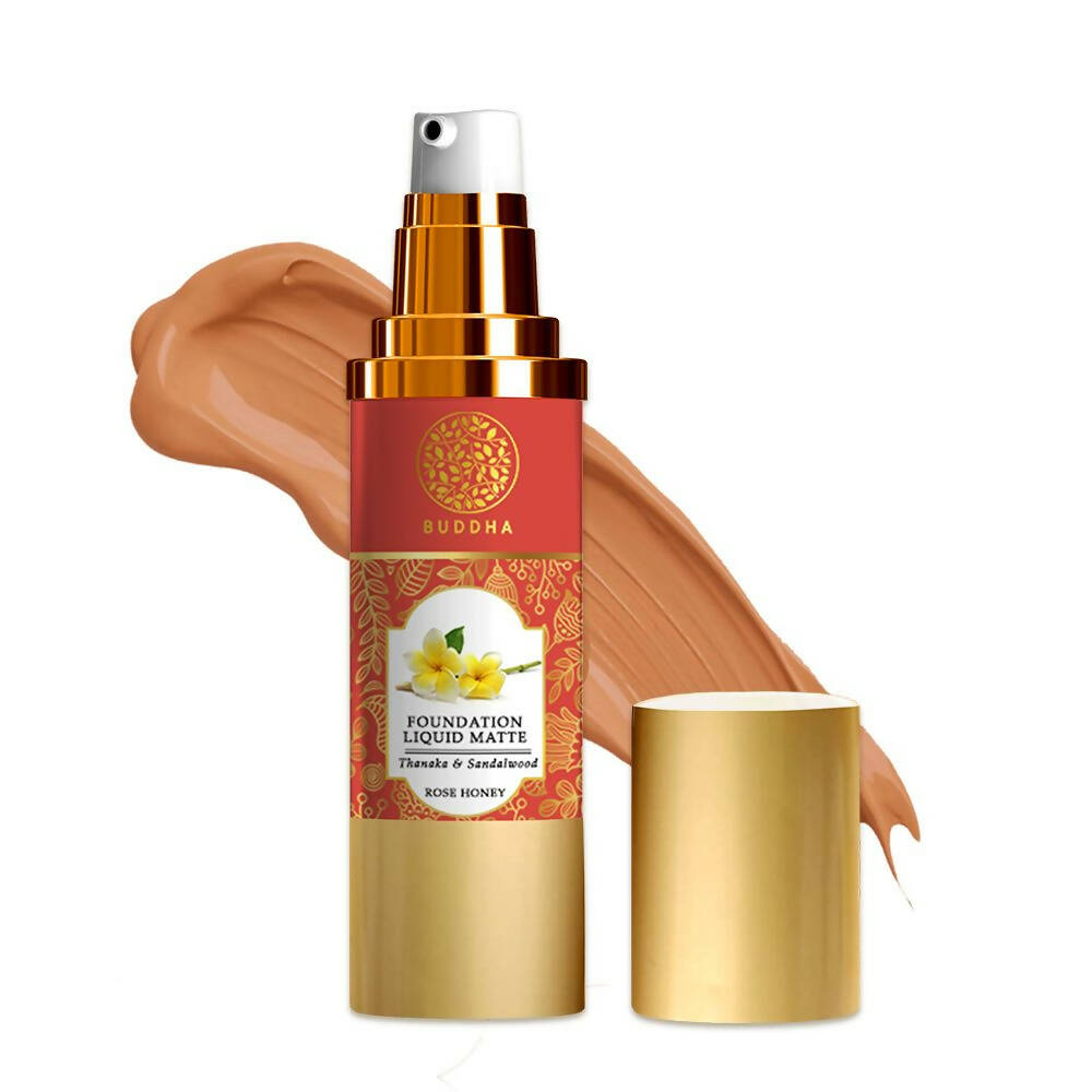 Buddha Natural Liquid Foundation Matte Rose Honey - Distacart