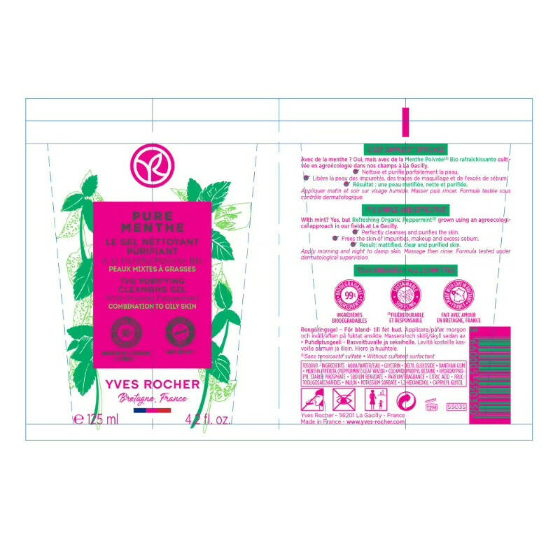 Yves Rocher Pure Menthe The Purifying Cleansing Gel - Distacart