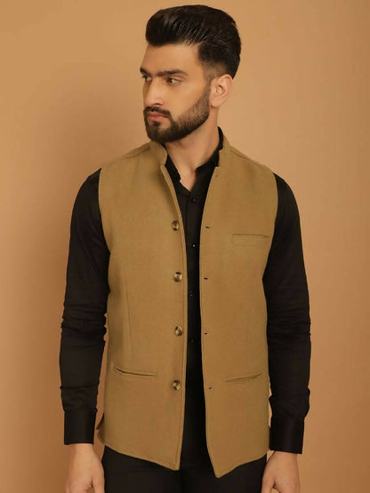 Even Apparels Pure Wool Nehru Jacket - Beige - Distacart