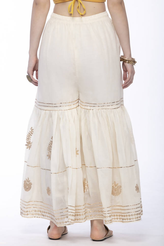 Mominos Fashion Cotton Off White Beautiful Gotta Work Sharara - Distacart