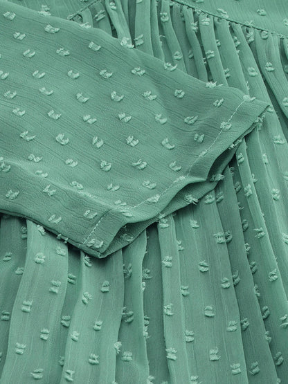 Janasya Green Solid Dobby Weave Kurta - Distacart