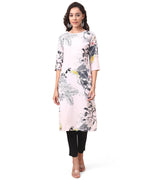Thumbnail for Vamika Cream French Crepe Printed Party Wear/Casual Wear Kurti - Distacart