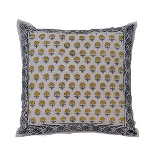 The Decor Nook Yellow Booti Print Cushion Cover