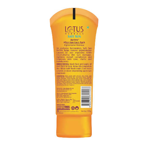 Lotus Herbals Safe Sun DeTan After-Sun Face Pack - Distacart