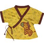 Thumbnail for Mhyssa V Neck Kimono Style Half Sleeve Printed Yellow T-shirt With Matching Maroon Shorts Set - Distacart