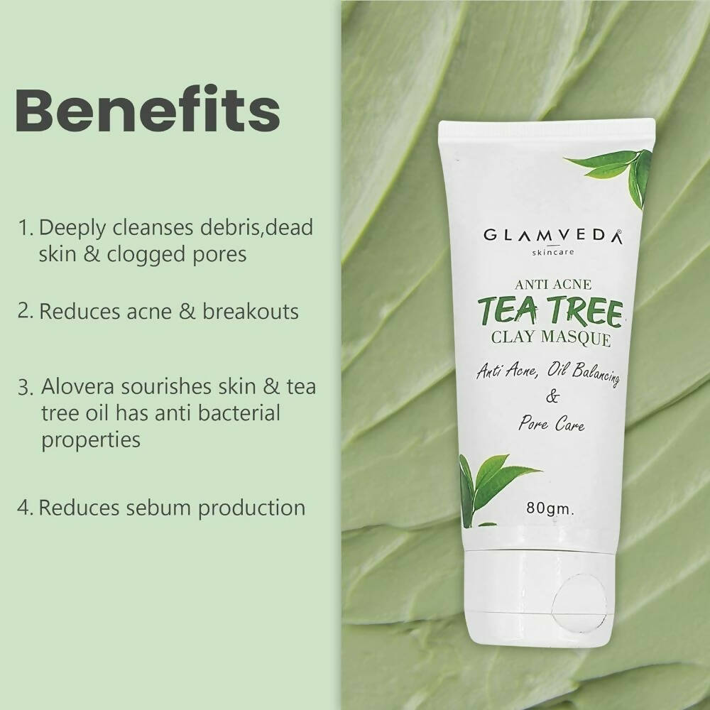 Glamveda Tea Tree Anti Acne Mud Mask - Distacart