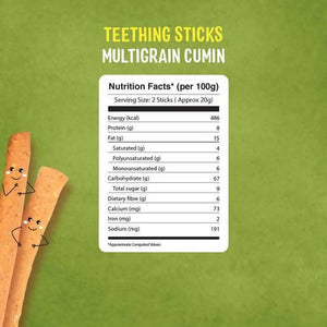 Timios Multigrain Cumin Teething Sticks For Toddlers Nutrition Facts