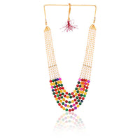 Thumbnail for Tehzeeb Creations Multi Colour Pearl Necklace And Earrings