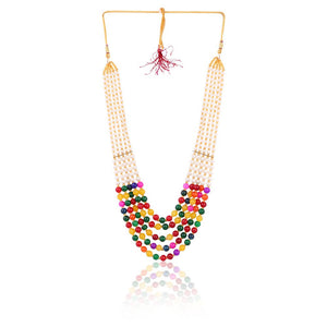 Tehzeeb Creations Multi Colour Pearl Necklace And Earrings