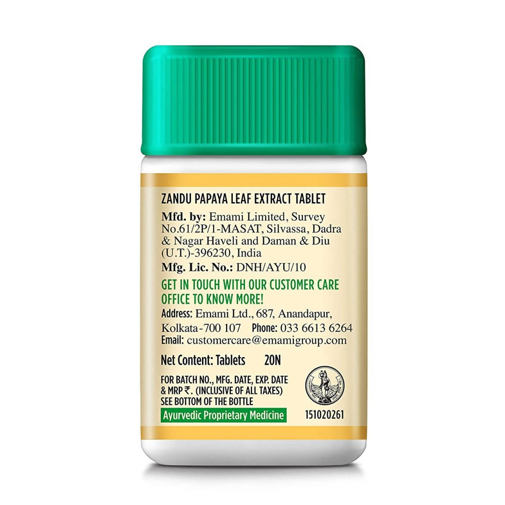 Zandu Papaya Leaf Extract Tablets - Distacart