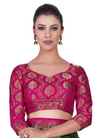 Thumbnail for Mimosa Women's Green Kanchipuram Silk Saree - Distacart