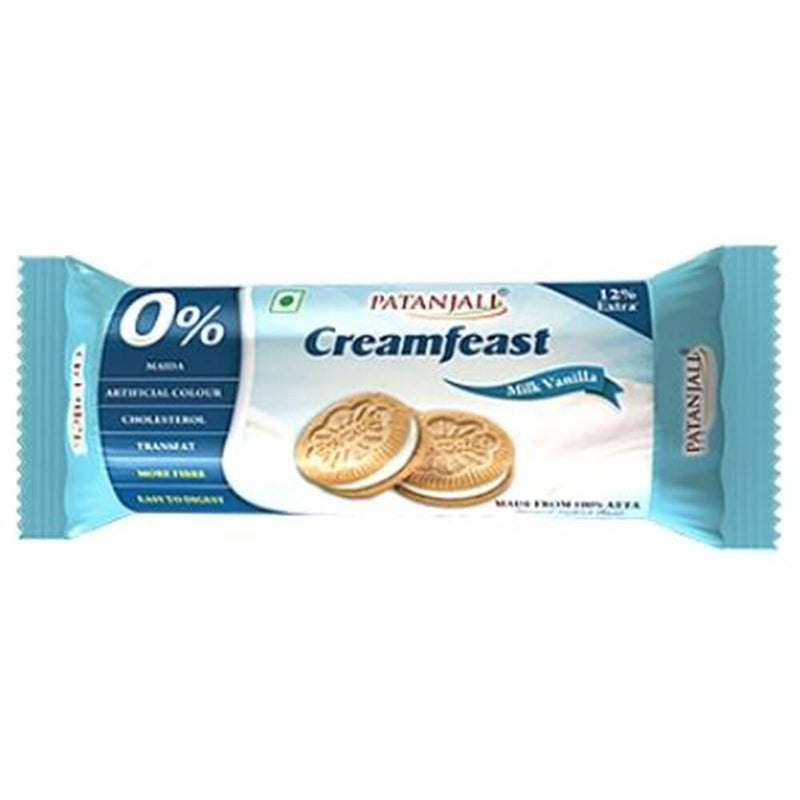 Patanjali Cream Feast Milk Vanilla Biscuit (Pack of 10) - Distacart