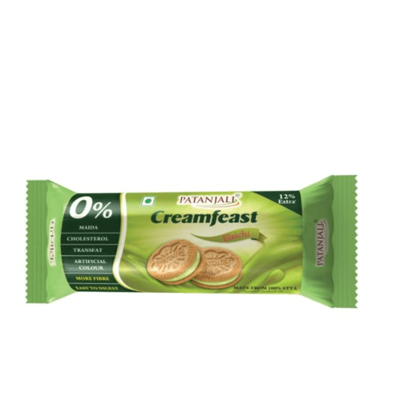 Patanjali Creamfeast Elaichi Biscuit (Pack of 10) - Distacart