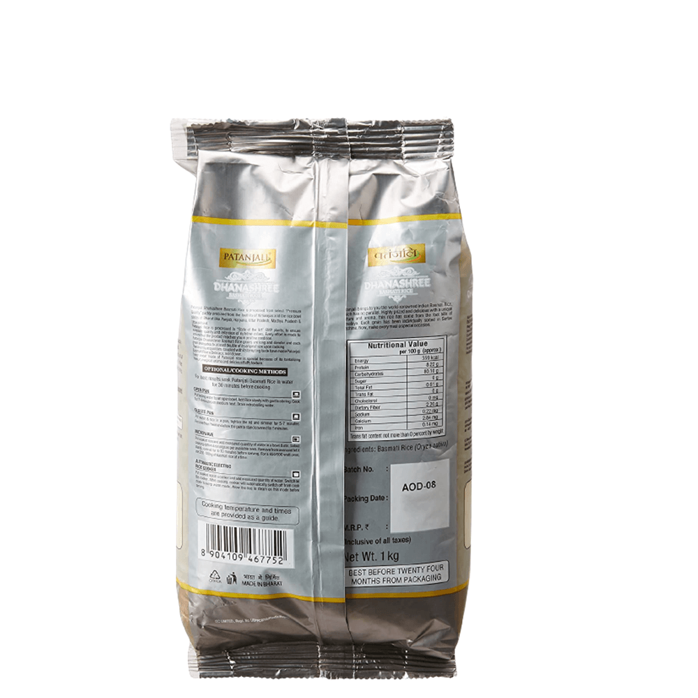 Patanjali Dhanashree Basmati Rice (1 kg) - Distacart