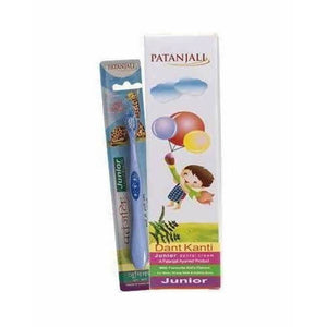 Patanjali Oral Care Combo (Dant KantiJunior Dental Cream 100GM + Junior Tooth Brush) - Distacart