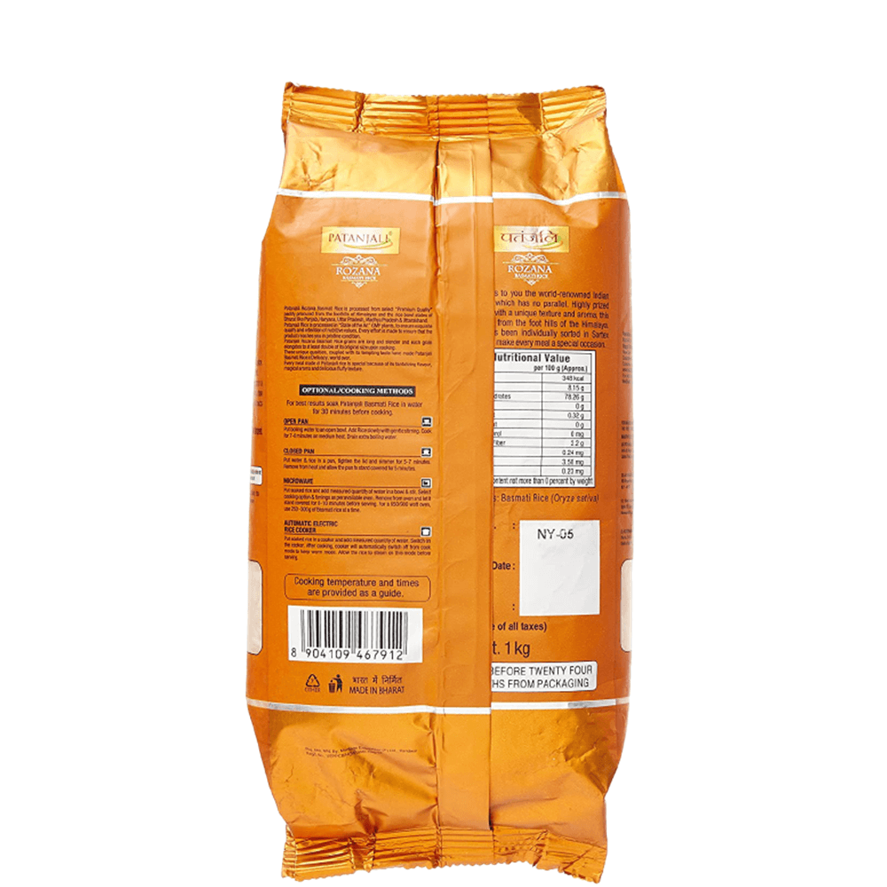 Patanjali Rozana Basmati Rice (1 kg) - Distacart