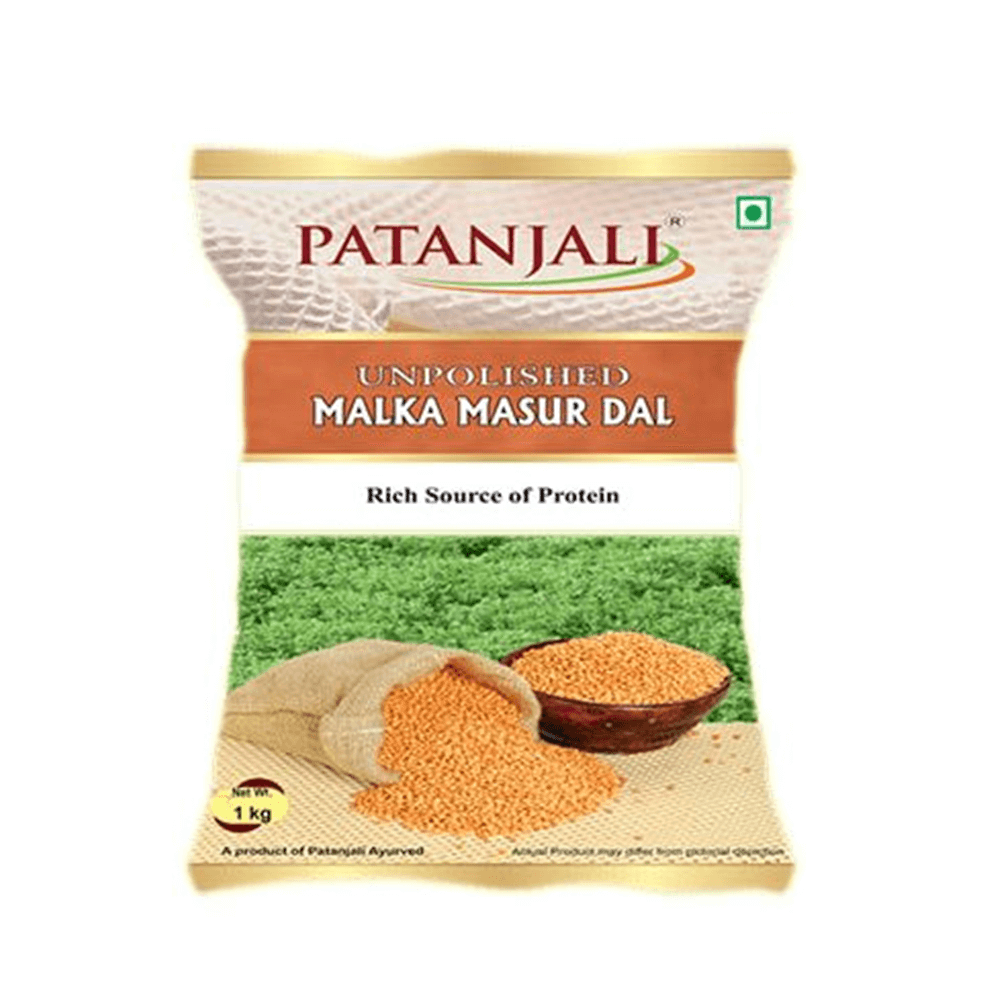Patanjali Unpolished Malka Masur Dal (1 kg) - Distacart