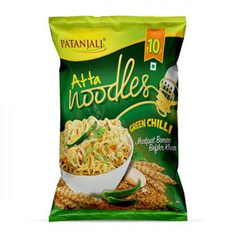 Patanjali Atta Noodles Green Chilli ( Pack of 10) - Distacart