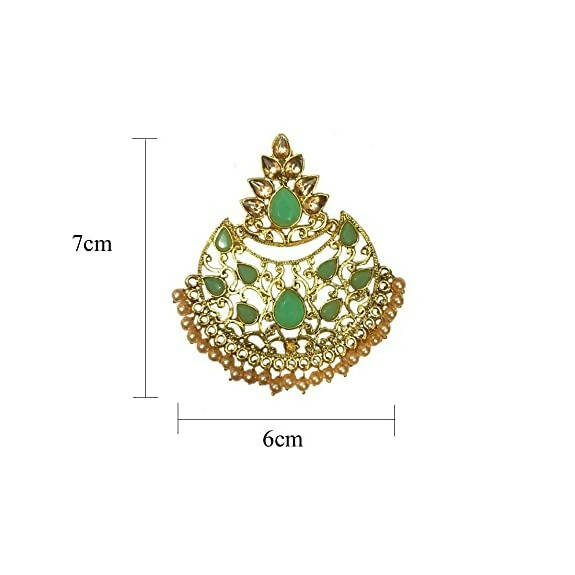Tiaraa Green Studded Golden Fashion Earrings - Distacart