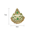 Thumbnail for Tiaraa Green Studded Golden Fashion Earrings - Distacart