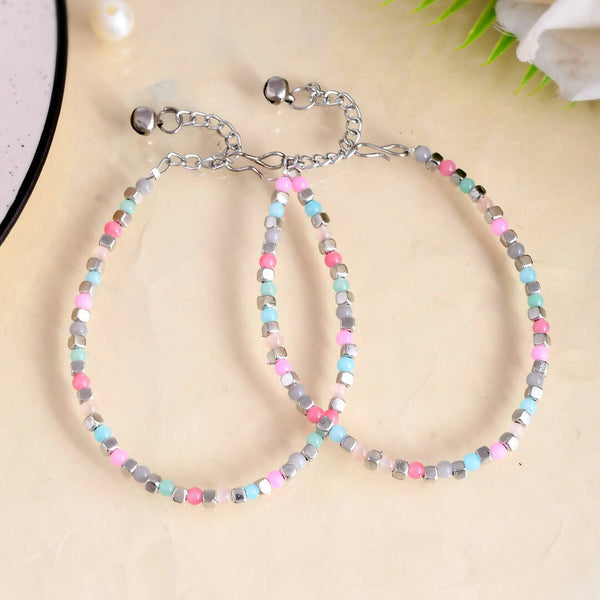 VOJ Women Multi Color stainless steel Anklet - Distacart