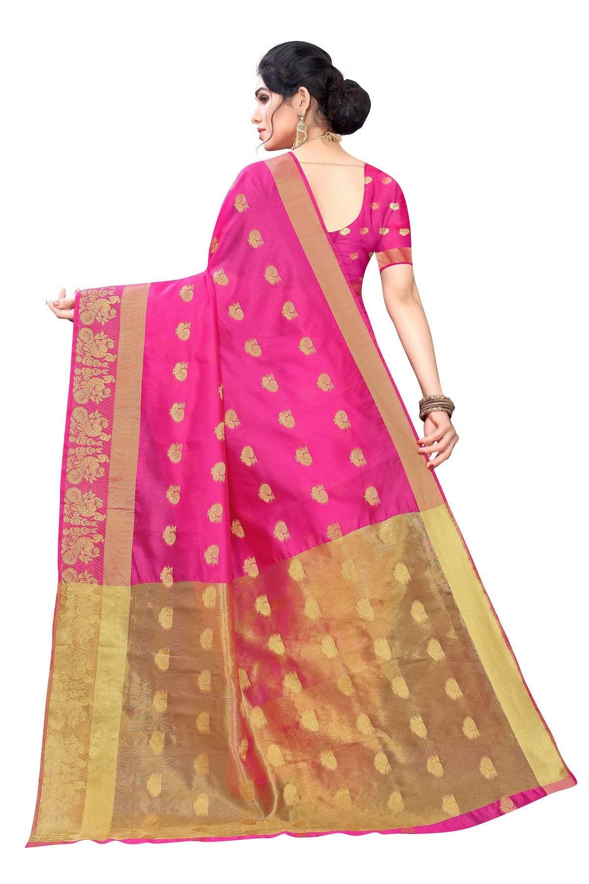 Vamika Banarasi Jacquard Weaving Pink Saree