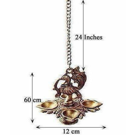 Peacock Hanging Diya With Chain - Distacart