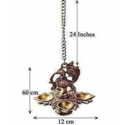 Peacock Hanging Diya With Chain - Distacart