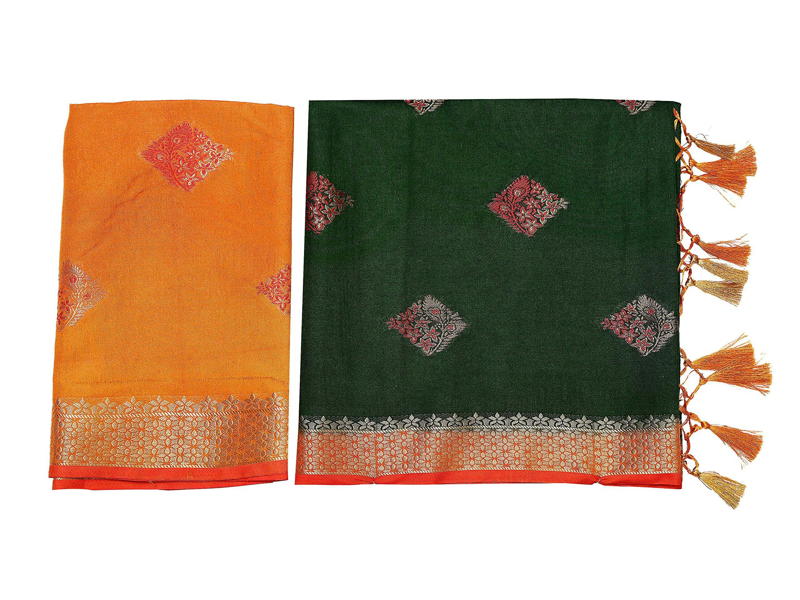Mimosa Women's Kanchipuram Art Silk Green Saree - Distacart