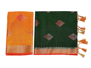 Mimosa Women's Kanchipuram Art Silk Green Saree - Distacart